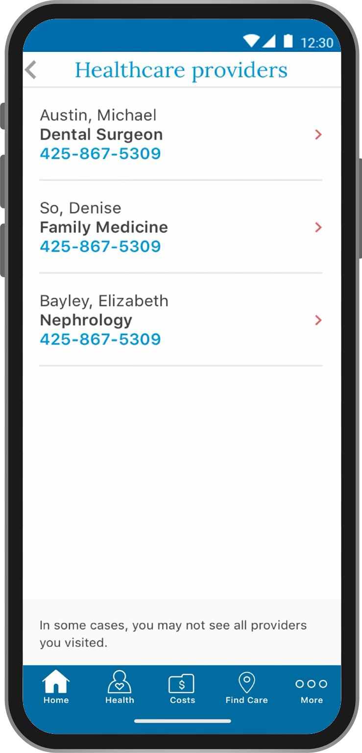 Final: Provider list screen